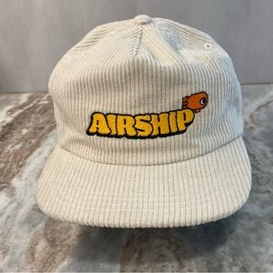 Airship Coffee Merch Hat Corduroy White Snapback By Stuntin Damn Fine Goods